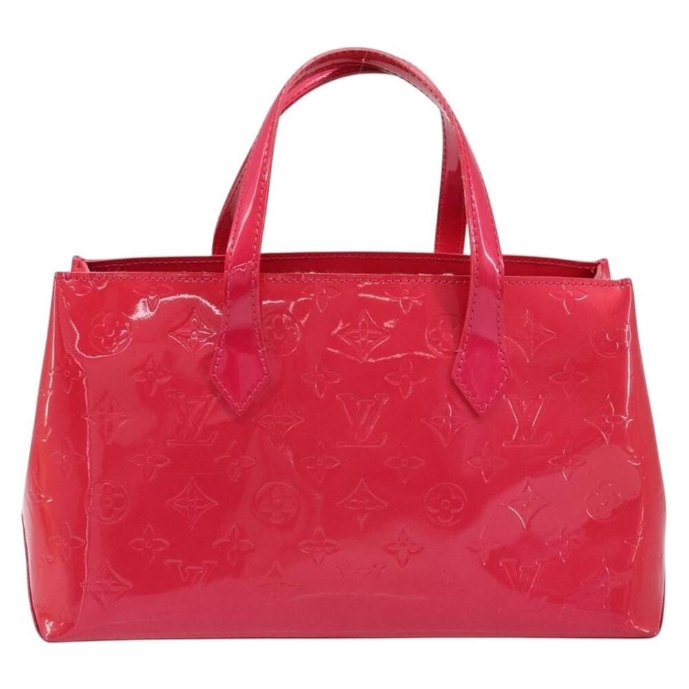 Louis Vuitton Monogram Vernis Wilshire PM Handbag Rose Pop Pink